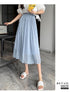 HELLO FASHION Mid Length Tulle Satin Skirts